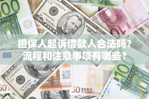 武汉担保人起诉借款人合法吗？流程和注意事项有哪些？
