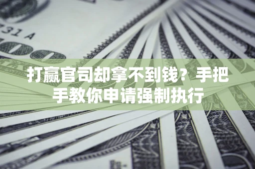 武汉打赢官司却拿不到钱？手把手教你申请强制执行