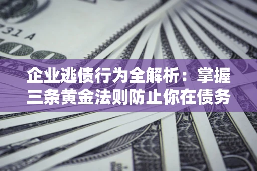 武汉企业逃债行为全解析：掌握三条黄金法则防止你在债务乱局中“踩雷”