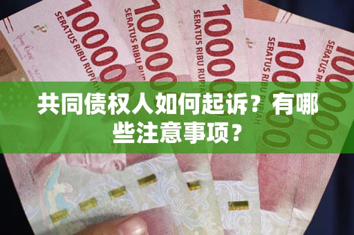 武汉共同债权人如何起诉？有哪些注意事项？